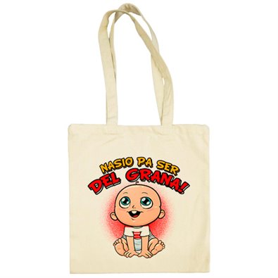 Bolsa de tela nacido para ser del Graná para aficionado al fútbol de Granada