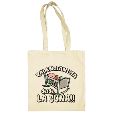 Bolsa de tela Valencianista desde la cuna para aficionado al fútbol