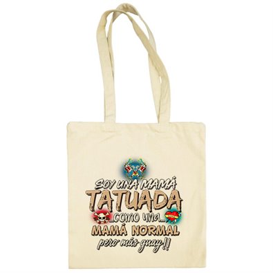 Bolsa de tela soy una mamá tatuada guay