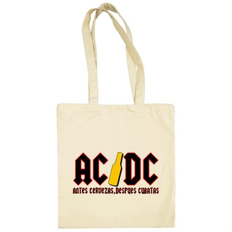 Bolsa de tela ACDC Antes Cervezas Después Cubatas